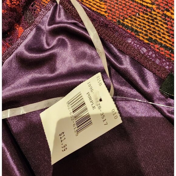 Purple Lace Bodycon Dress  Ups & Down Polyester Stretchy Lining Size XL - Picture 10 of 10